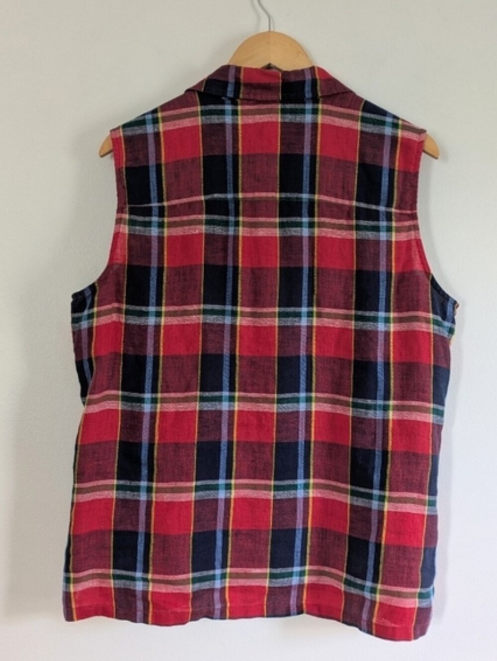Vintage Plaid Linen Blouse - Picture 4 of 6